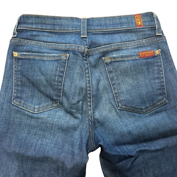 7 For All Mankind Jeans Women’s 26 Roxanne Ankle Distressed Raw Frayed Blue - Picture 8 of 11